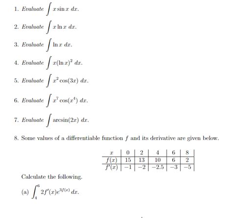 Solved 1 Evaluate ∫xsinxdx 2 Evaluate ∫xlnxdx 3