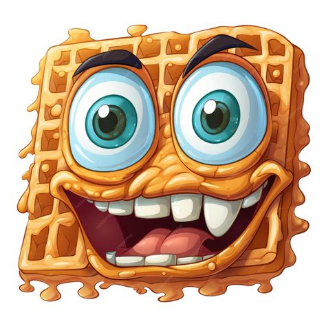 Premium Ai Image Deliciously Adorable Pixar Monster Face Waffle Clipart