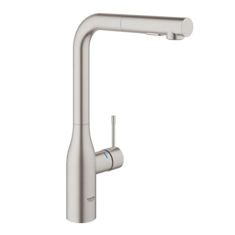 Grohe Essence New Pull Out Sink Mixer Tap With Dual Spray Brushed