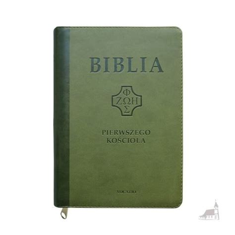 Biblia pierwszego Kościoła eko skóra Ciemno zielona z paginatorami Na