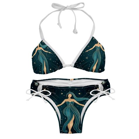 Virgo Constellation Adjustable Strap Detachable Sponge Bikini Set Two