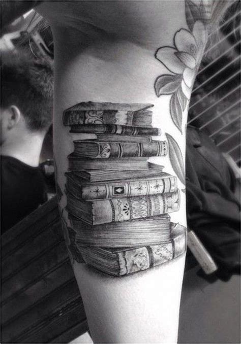 D Realistic Detailed Big Antic Books Tattoo On Arm Bookish Tattoos