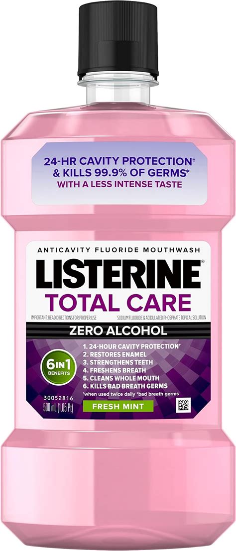 Amazon Listerine Total Care Alcohol Free Anticavity Fluoride