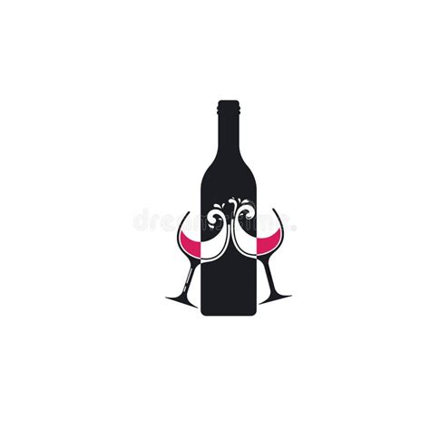 Wine Bottle Logo Icon Vector Illustration Design Stock Vector ...