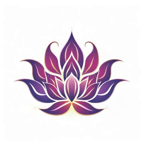 Purple Lotus Logo Illustration In Eastern Inspired Style Stock Illustration Illustration Of