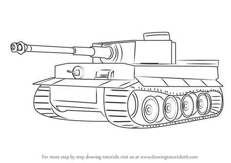 Learn How to Draw a Tiger Tank (Military) Step by Step : Drawing Tutorials