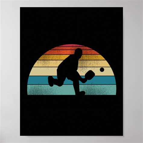 Vintage Retro Pickleball Sunset Poster Zazzle