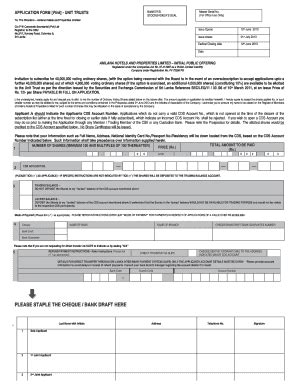 Fillable Online Cse Application Form Unit Trusts Cse Fax Email