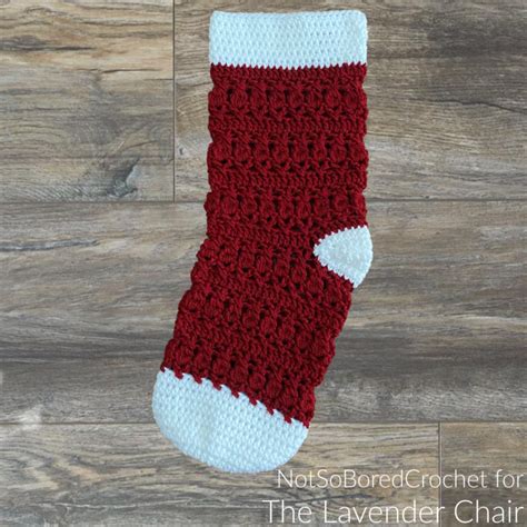 Crossed Bobble Stocking Crochet Pattern The Lavender Chair