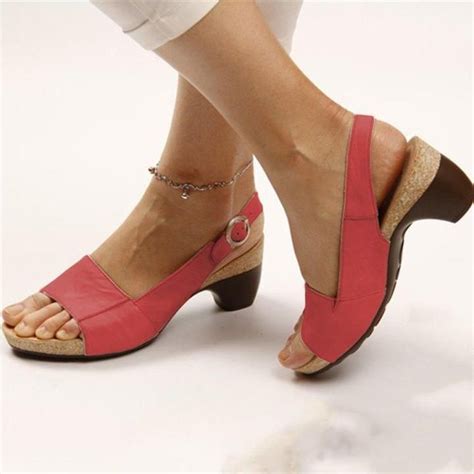 Comfortable Elegant Low Chunky Heel Sandals Zonalinm In 2020