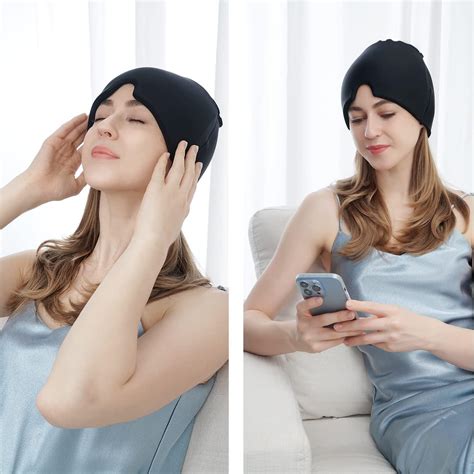 Kinsco Migraine Relief Cap Cold Hot Compress For Headache Relief Swelling Cooling Eye Mask