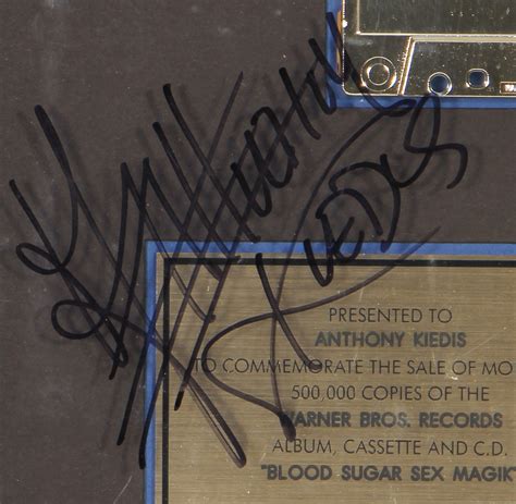 Lot Detail Red Hot Chili Peppers Anthony Kiedis Owned Signed RIAA Record Award For Blood