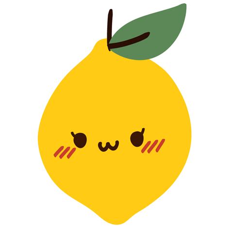 Isolated Cute Lemon With A Happy Smile In Transparent Background