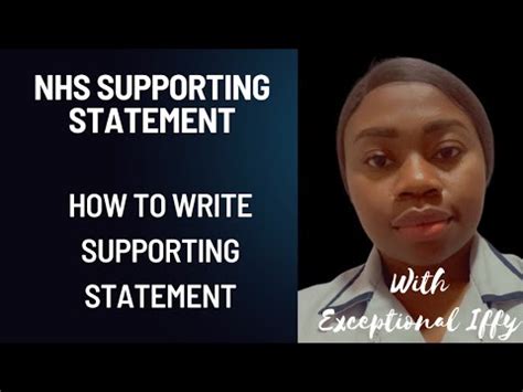 How To Write Nhs Supporting Statement Information Youtube