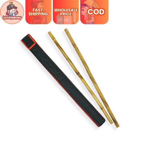 Wisenanay Arnis Stick W Bag Case Wooden Arnis Set Shopee Philippines