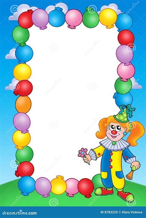 Party Invitation Frame With Clown 1 Royalty Free Stock Photo Image