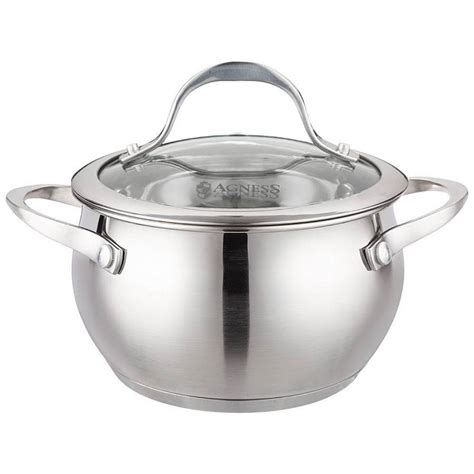 Кастрюля agness со стекл. крышкой 1,9 л. 16x9.5 см арт. 937-352 ...