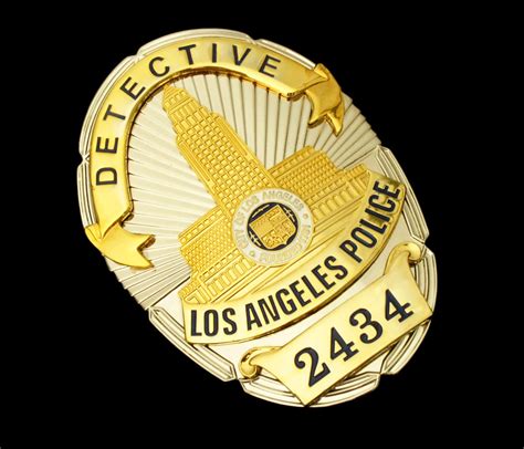 Lapd Detective 2434 Los Angeles Police Badge Solid Copper Replica Mov