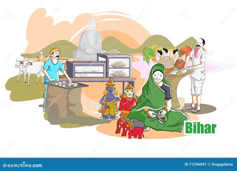 People and Culture of Bihar, India Stock Vector - Illustration of ...