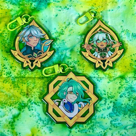 genshin impact dendro character vision charms etsy