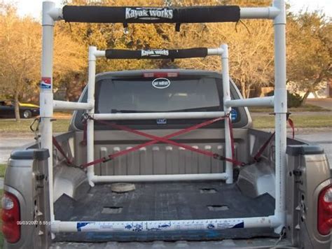 Homemade Pvc Kayak Rack For Pickup Bed Kayak Rack Kayak Rack Diy Kayak Rack For Truck