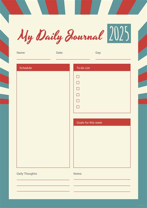 Free Retro Journal Template In Adobe Photoshop Illustrator Indesign