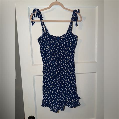 Reformation Dresses Reformation Mini Dress In Navy White Moray