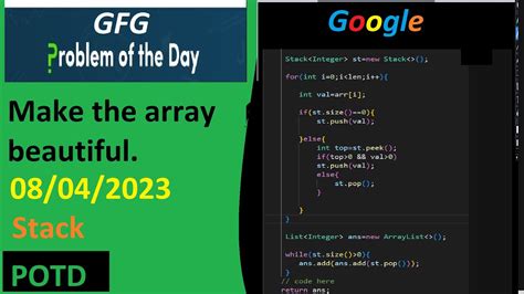 Make The Array Beautiful Easy GFG Problem Of The Day POTD