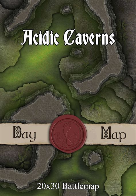 Seafoot Games Acidic Caverns 40x30 Battlemap Seafoot Games