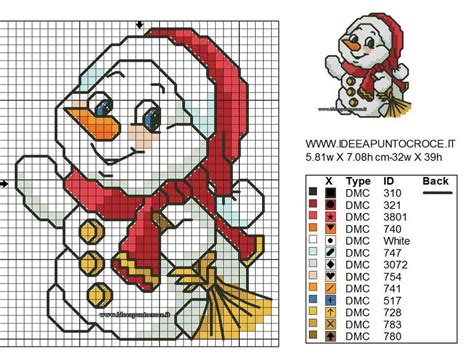 Printable Snowman Cross Stitch Patterns