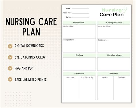 Nursing Care Plan Nursing Care Plan Template Nurse Care Etsy