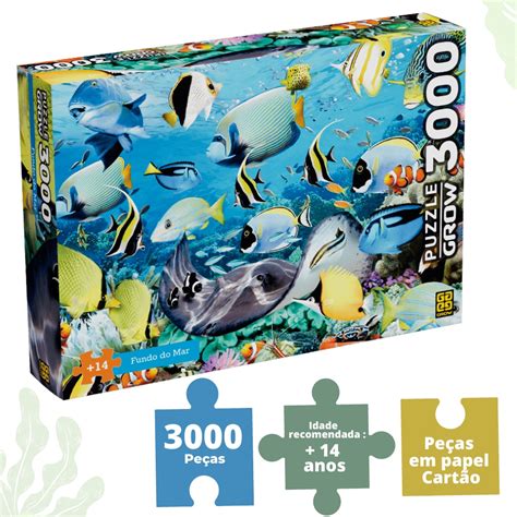 Quebra Cabeca 3000 Mil Pecas - Quebra Cabeça 3000 Peças Montar Imagem Fundo do Mar Colorido | Shopee ...