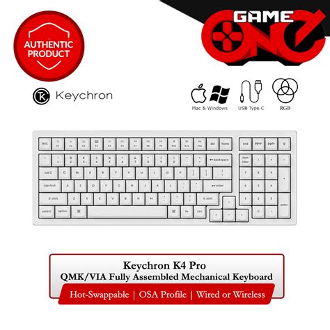 Keychron K Pro Qmk Via Layout Fully Assembled Hot Swappable Rgb Backlight Mechanical