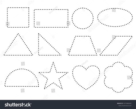 Kid Art Dashed Line Practice Shape Stock Vector Royalty Free