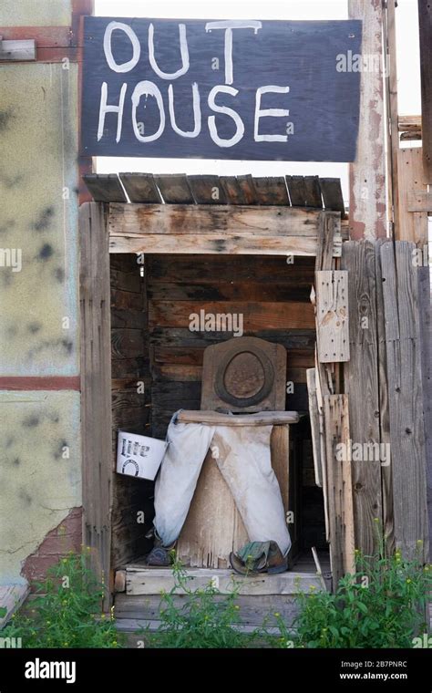 An old Wild West out house known as a bathroom Stock Photo - Alamy