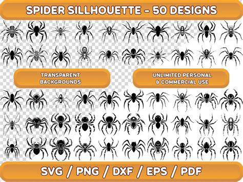 Spider Svg Bundle Silhouette Spider Bundle Halloween Spider Png