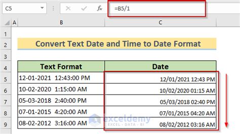 How To Convert Text Date And Time To Date Format In Excel 7 Methods