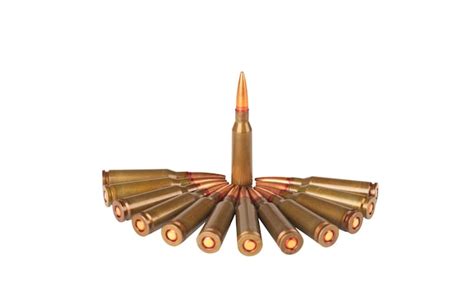 Premium Photo | Ammo for machine guns on the white background, isolated