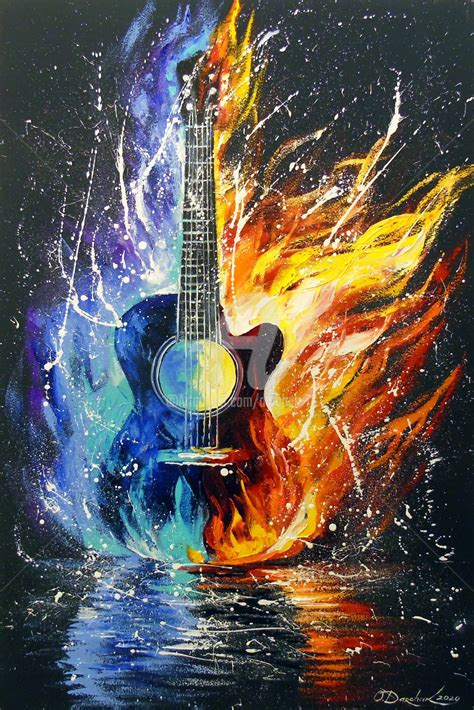 Bass Guitar Painting By Olha Artmajeur