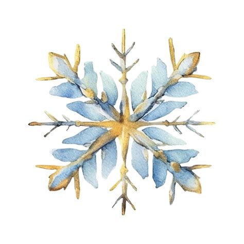 Premium Vector | Watercolor christmas snowflake