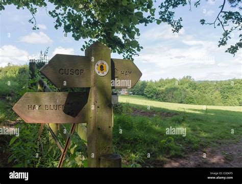 Offas Dyke Path On The Border Between Wales And England Junction Of