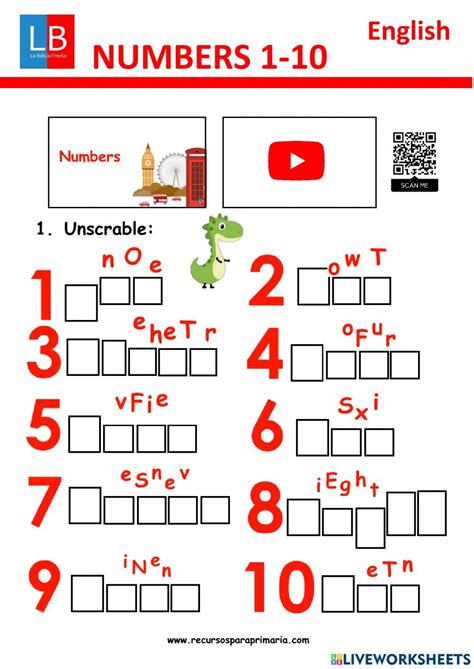 Numeros En Ingles Liveworksheets