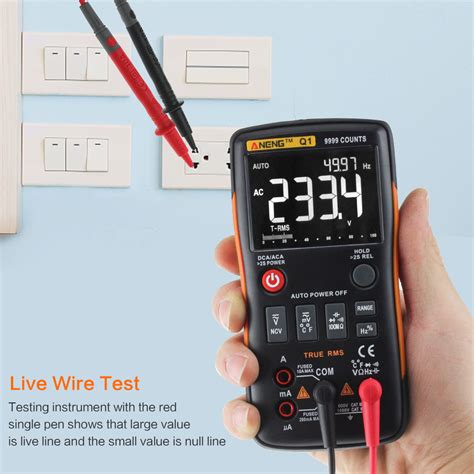 Aneng Q1 9999 Counts True Rms Digital Multimeter Ac Dc Voltage Current Tester Orange Yellow