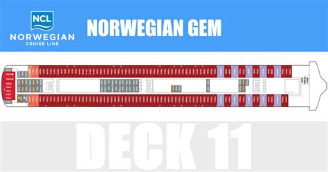 Norwegian Gem Deck 11 - Activities & Deck Plan Layout