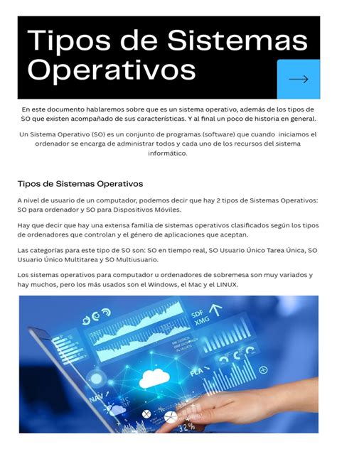 Tipos de Sistemas Operativos | PDF | Sistema operativo | Microsoft Windows