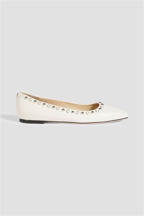 Jimmy Choo Mirele Embellished Leather Ballet Flats The Outnet