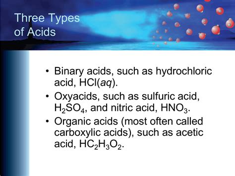 types  acids exams chemistry docsity