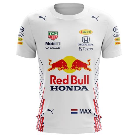 Camisa Max Verstappen Branca Redbull Escorrega O Pre O