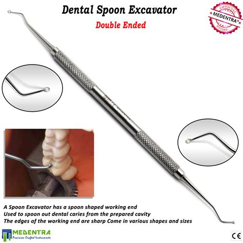 Double Ended Dental Spoon Excavators Removal Of Carious Dentin Root