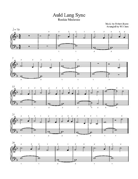 Auld Lang Syne By Traditional Sheet Music And Lesson Rookie Level